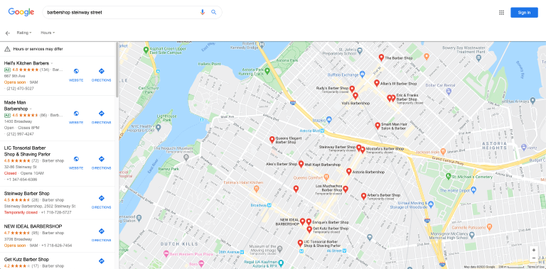 Barbershops In Google Maps