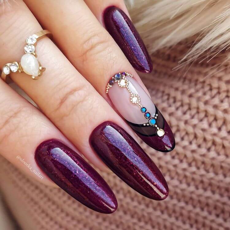 elegant jewel long nails