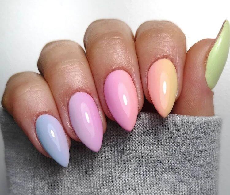 rainbow pastel nail trend