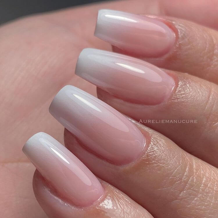 square baby boomer french manicure nails