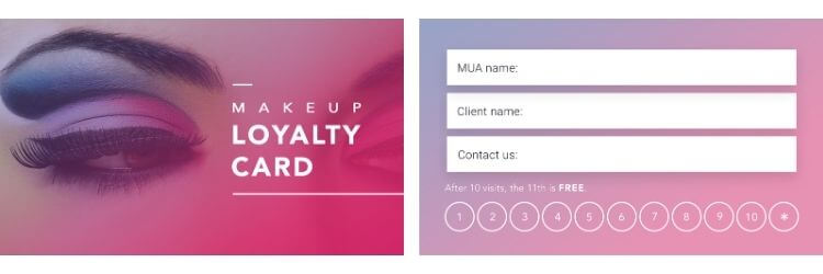 electric makeup loyalty card