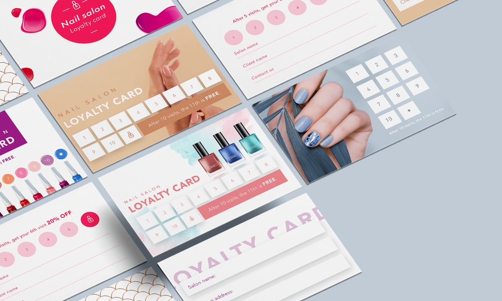 free printable nail salon loyalty card templates